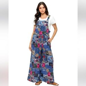 Yak & Yeti 25688 Overall Boho Ruffled Patchwork Print. Various Sizes.